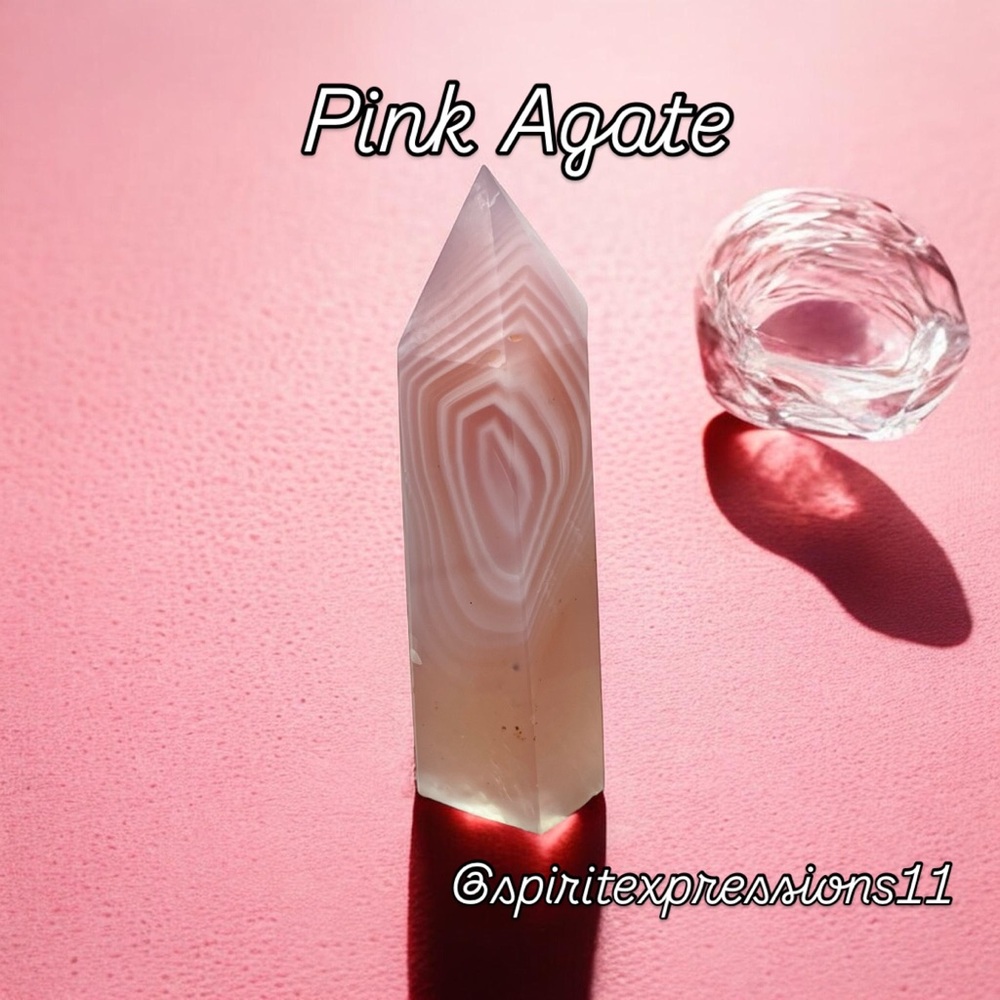 Expressions Pink and White Agate Crystal Tower